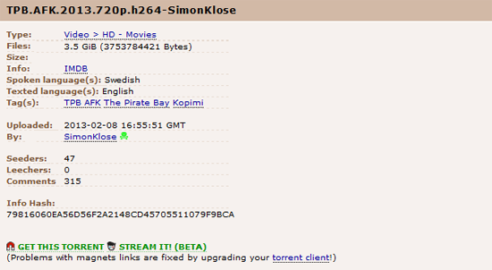 The Pirate Bay is Trialing High-Quality Video Streaming Links * TorrentFreak