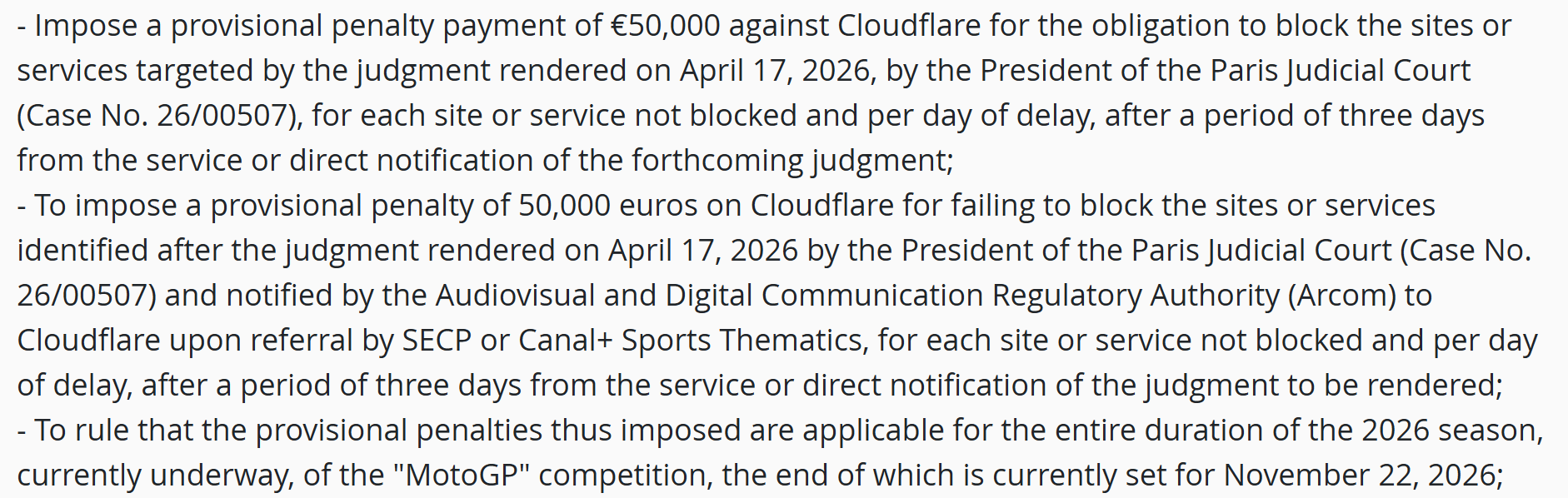 50k requested by canal+
