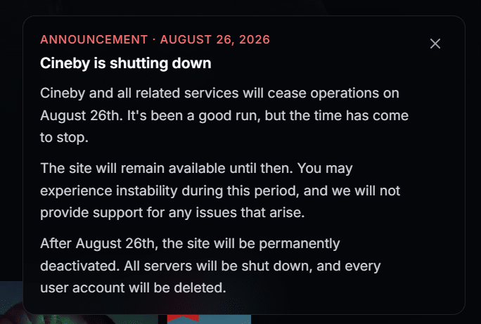 cineby shut down