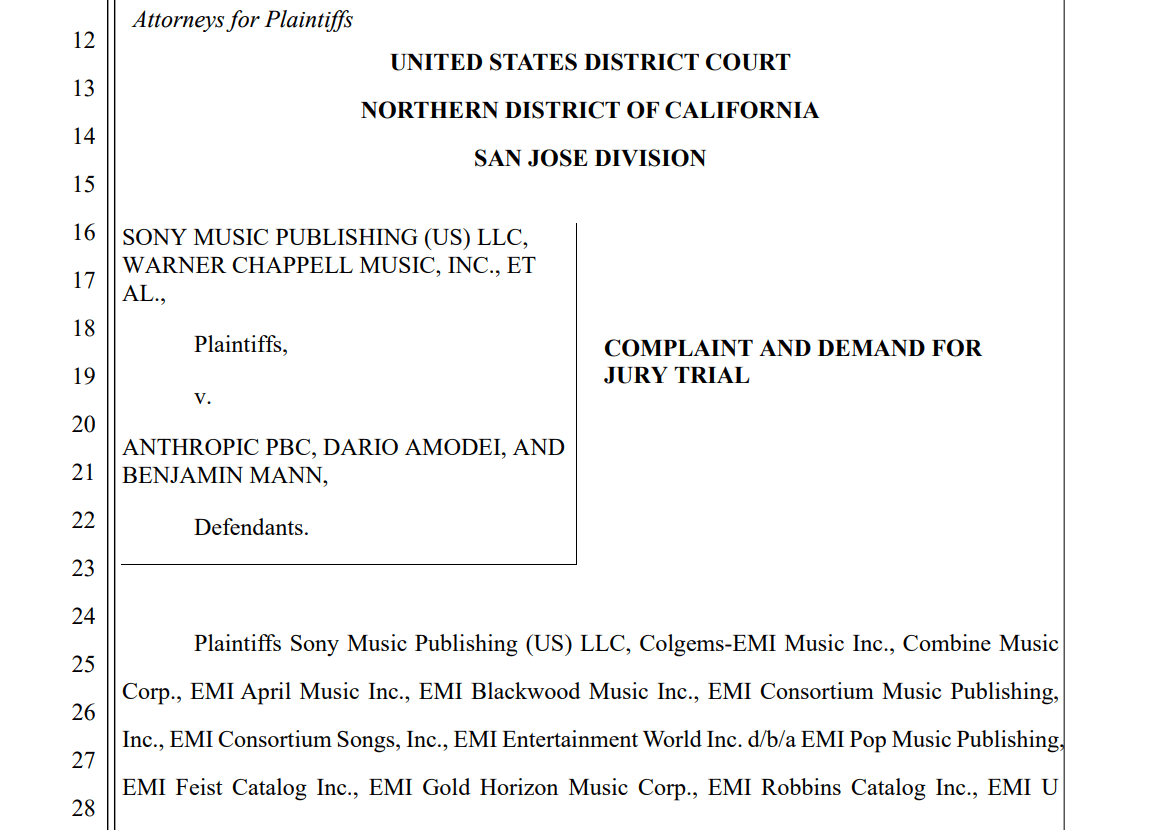 “A Cute Little LibGen Babysitter”: Music Publishers Sue Anthropic Founders Over Torrenting Spree