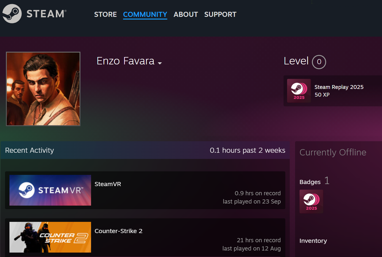 One of the Steam profiles