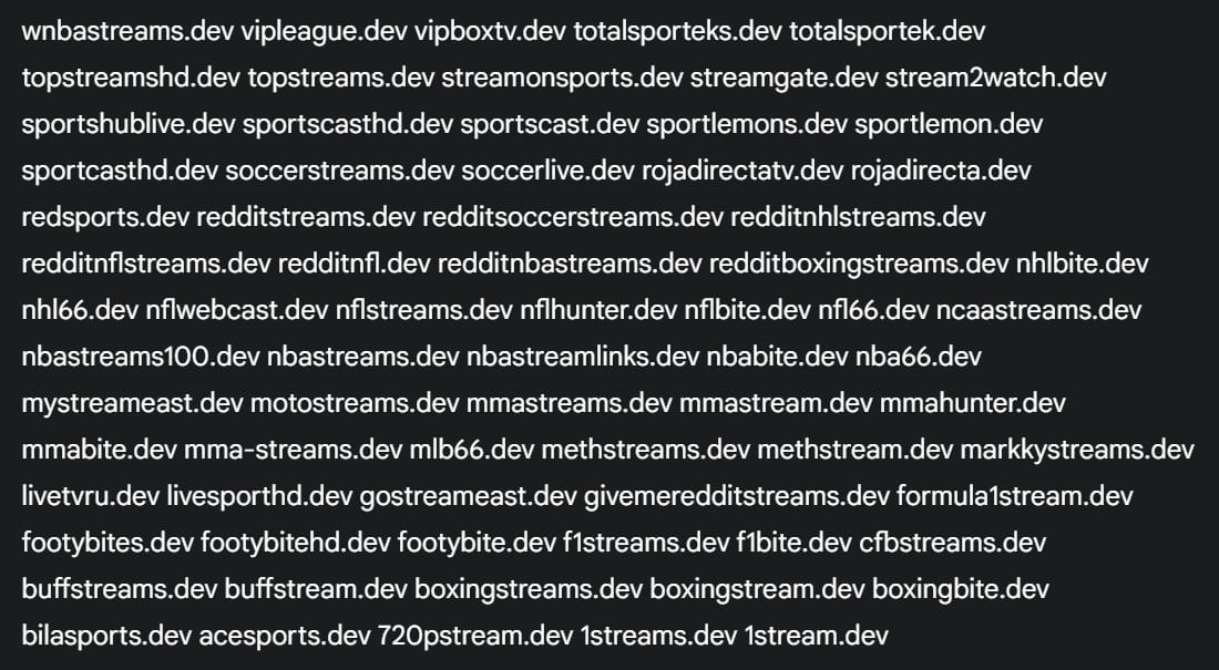 dev domains