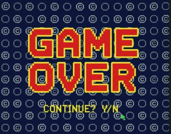game over with copyright signs