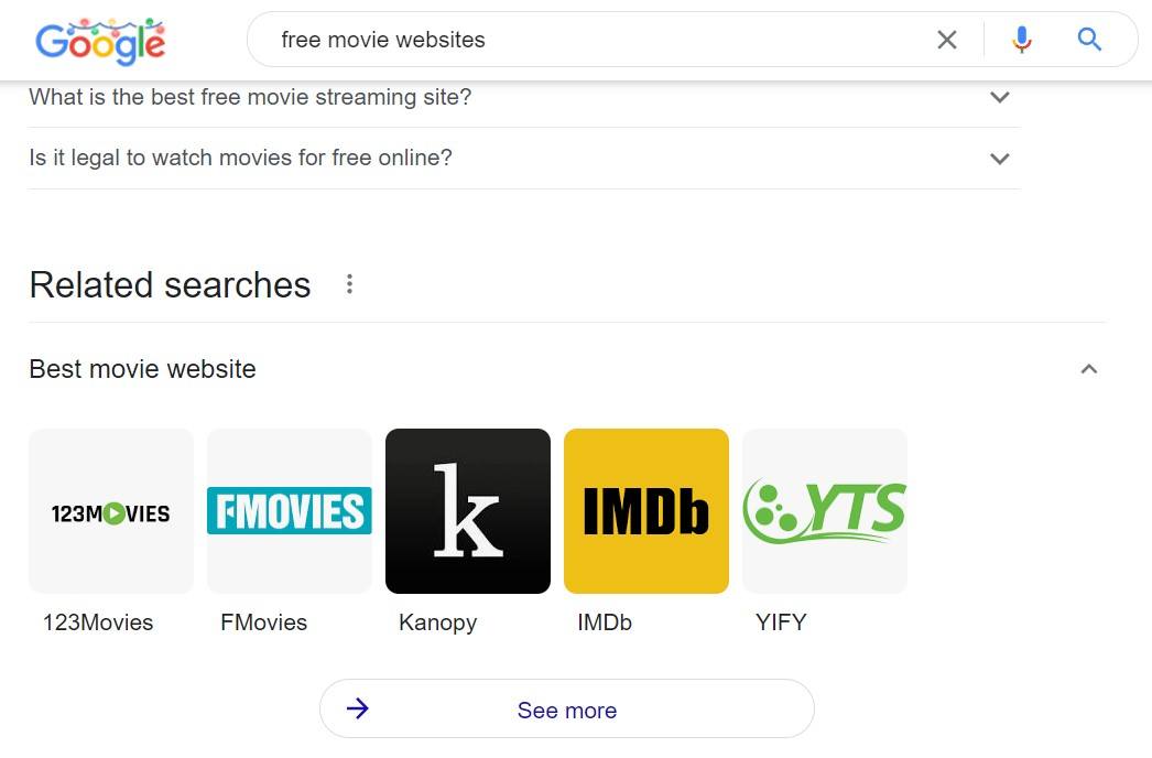 Google Features YTS and 123movies as