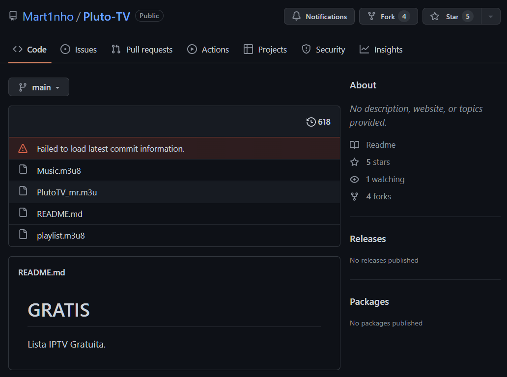 Mart2Nho - Playlist Pluto-Tv Github