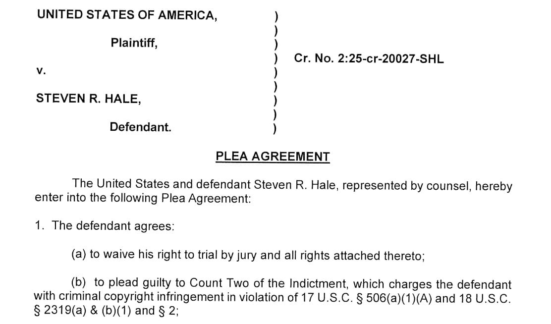 plea agreemnet hale
