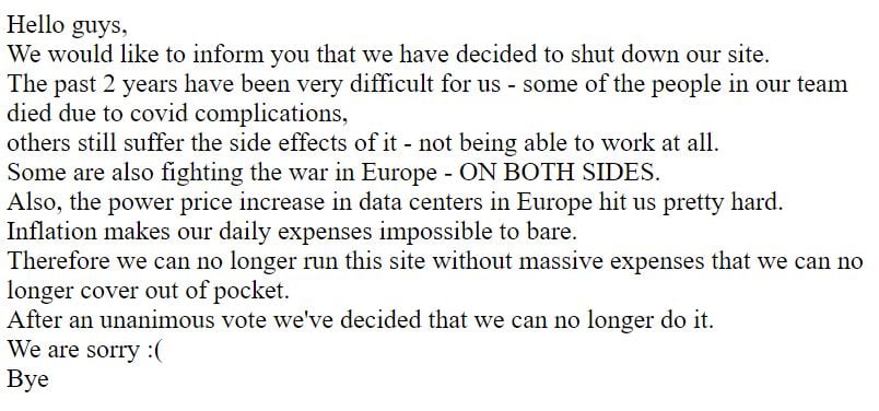 Iconic Torrent Site RARBG Shuts Down All Content Releases Stop