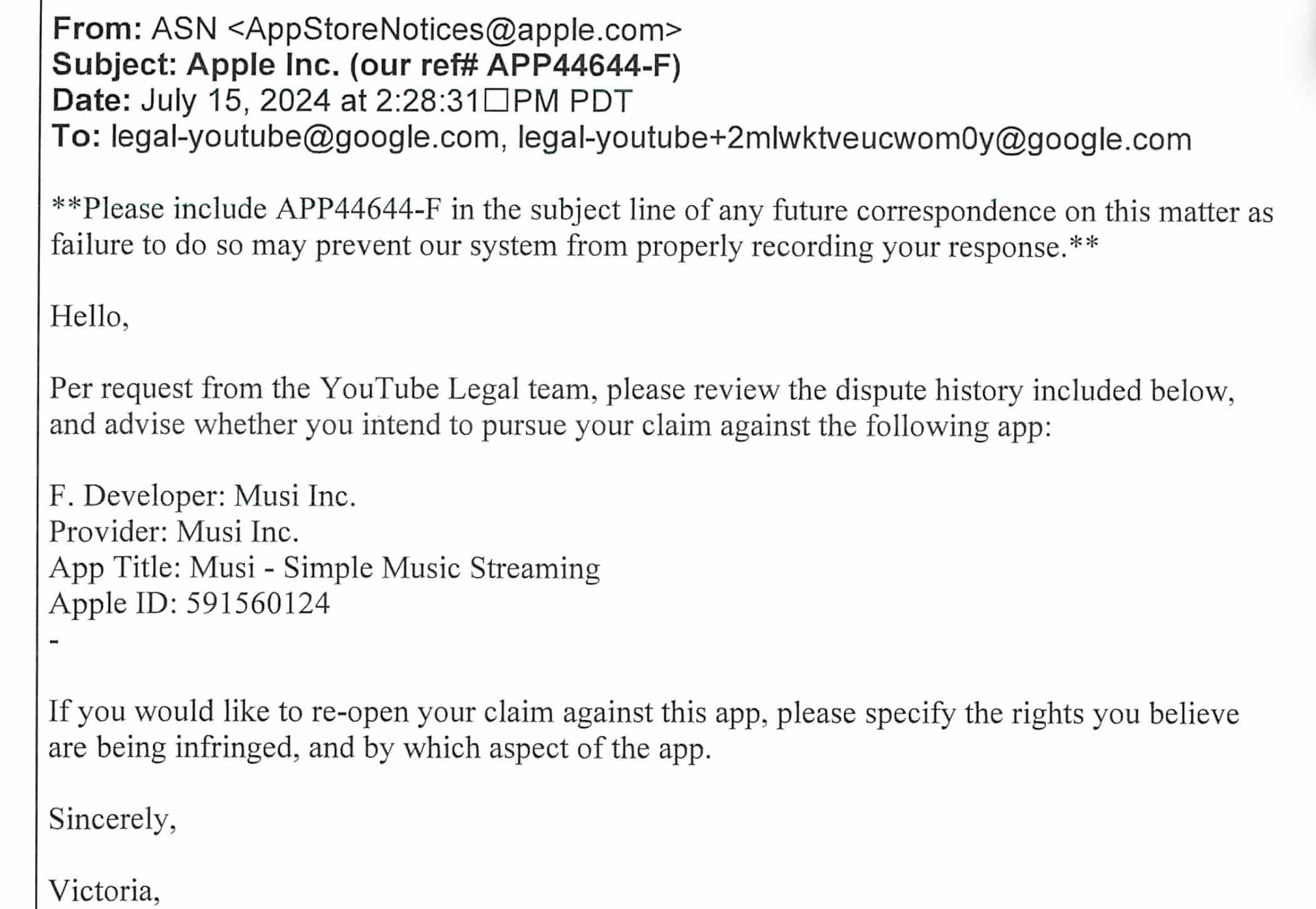 the reopen email