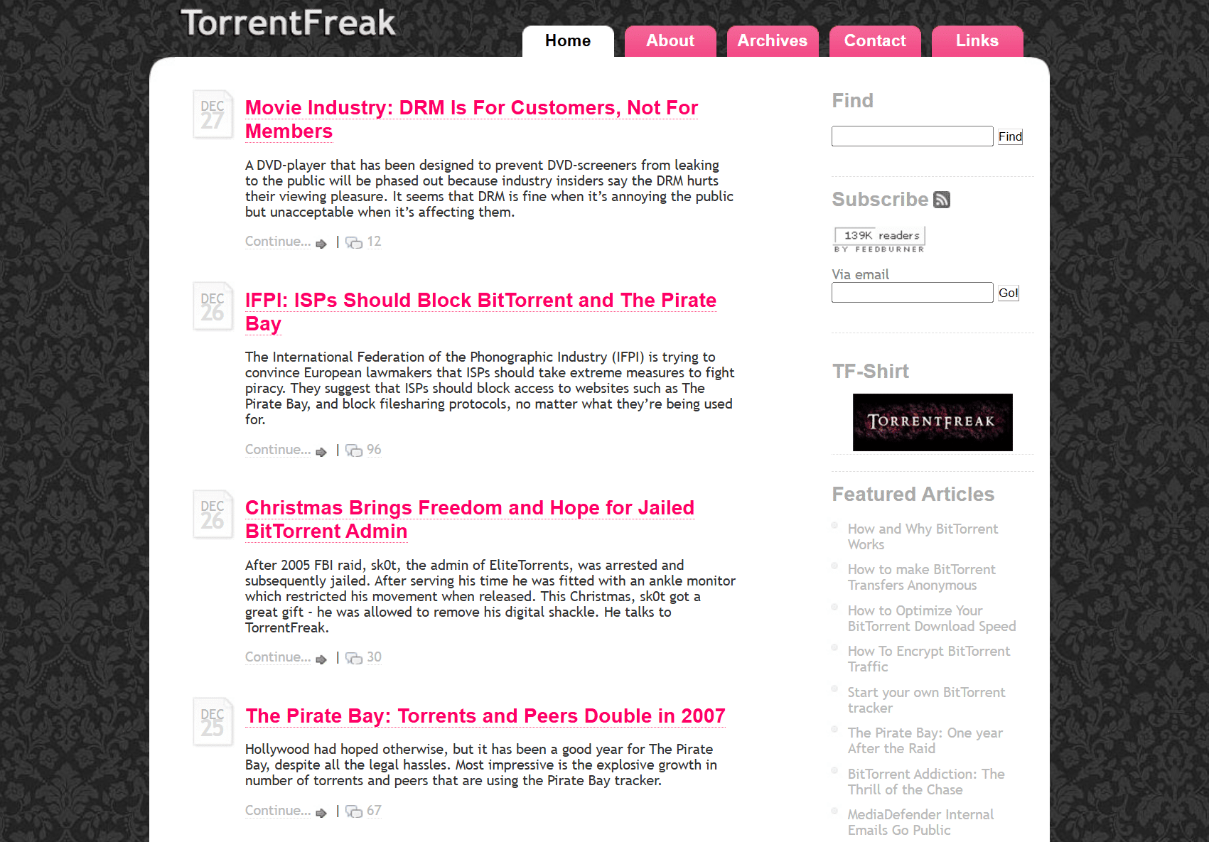 torrentfreak in 2007