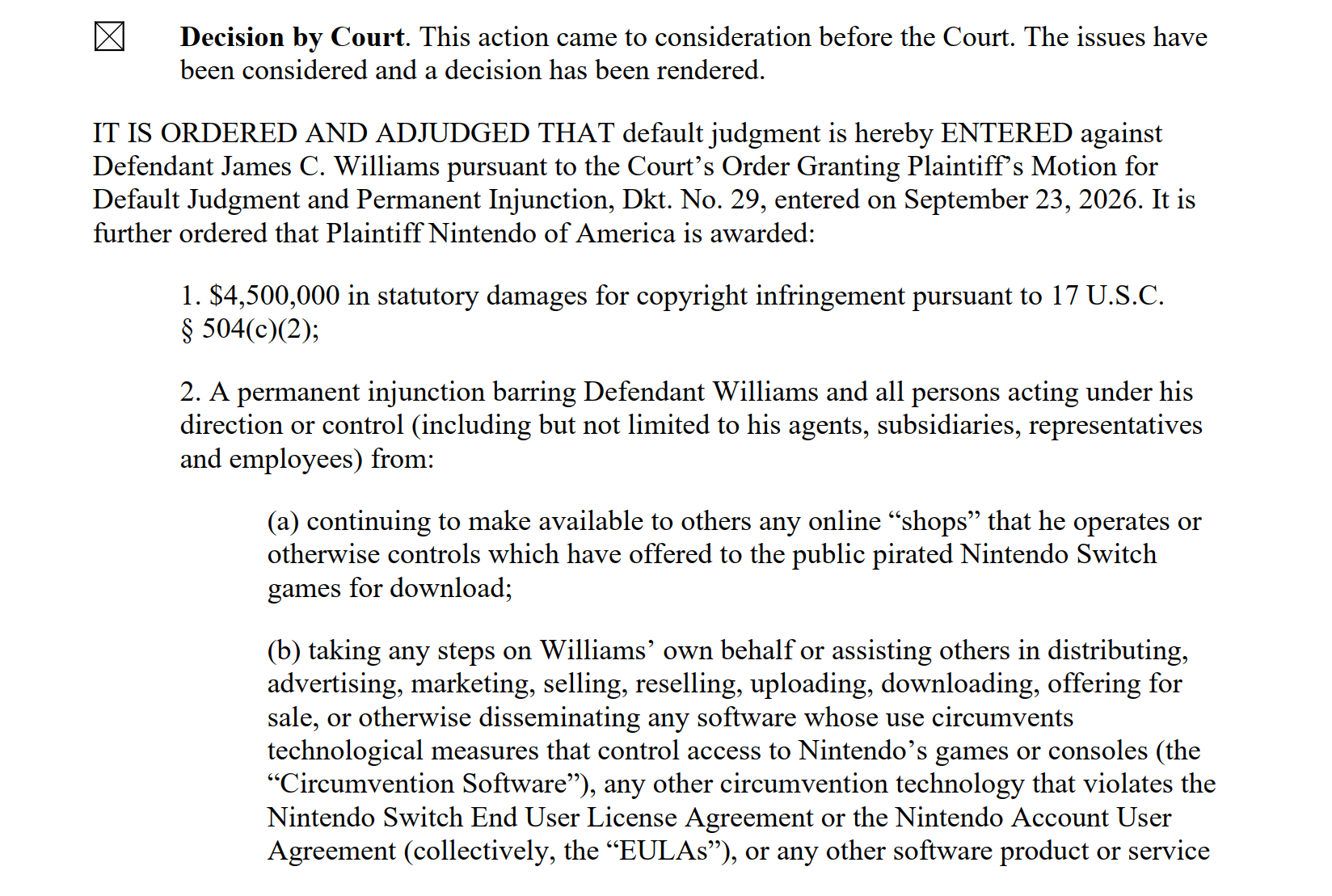 the order