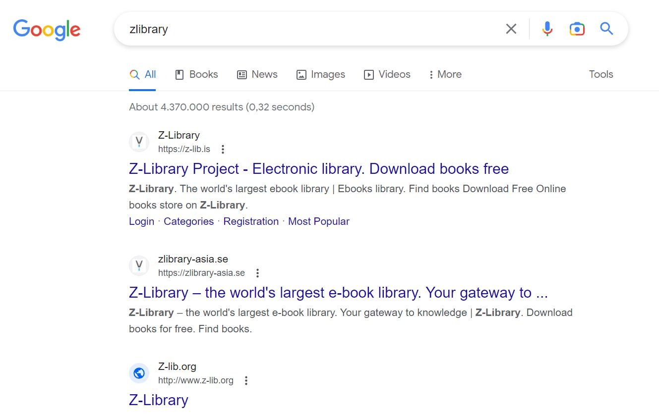 zlibrary google